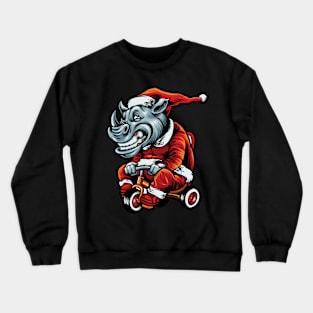 Rhino Santa Claus Christmas Gift Crewneck Sweatshirt